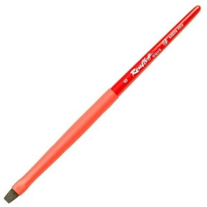 Roubloff Кисть "Aqua Red flat", соболь-микс плоская, обойма soft-touch, ручка короткая красная №8