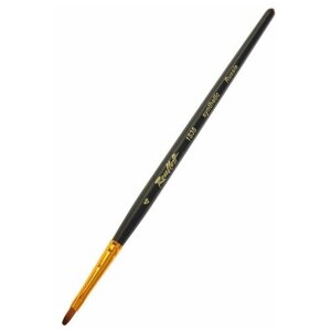 Roubloff Кисть художественная Roubloff 1S35, синтетика, имитация колонка, овальная,4, короткая ручка