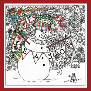 Рождественский снеговик #4032 Design Works Канва с рисунком 38 х 38 см Гладь