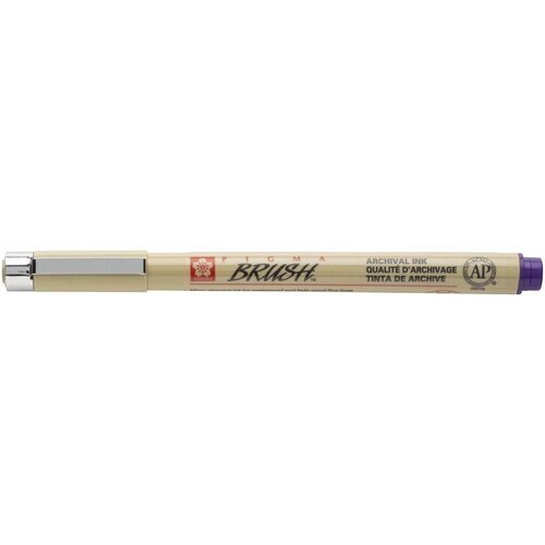 Ручка капиллярная Sakura Pigma Brush, наконечник кисть, цвет чернил: фиолетовый от компании М.Видео - фото 1