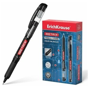 Ручка-роллер ErichKrause Metrix, цвет чернил черный (3 шт. в упаковке)