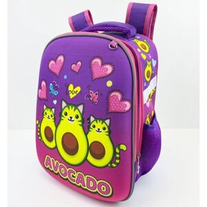 Рюкзак "Авокадо" для девочки для младших классов в школу / ранец / портфель / для первоклассницы / сумка