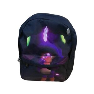 Рюкзак Brawl Stars LEON, черный/сиреневый (42х30х20 см) / Рюкзак для школы, для спорта и путешествий
