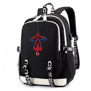 Рюкзак Человек паук из фильма (Spider man) черный с USB-портом №2
