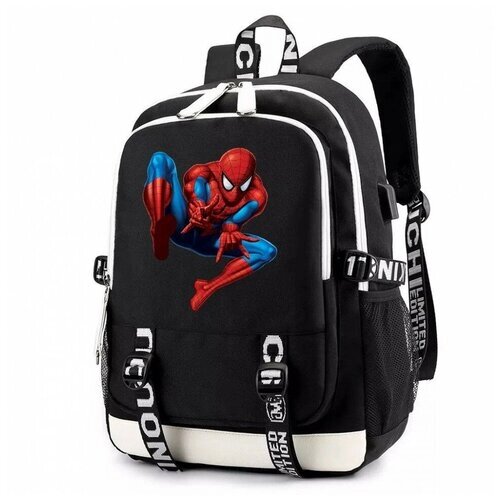 Рюкзак Человек паук (Spider man) черный с USB-портом №3 от компании М.Видео - фото 1