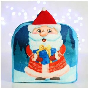 Рюкзак детский Дед Мороз с подарком, 24х24 см