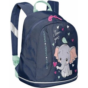 Рюкзак детский для девочки, дошкольный, для малышей, в садик GRIZZLY (синий)