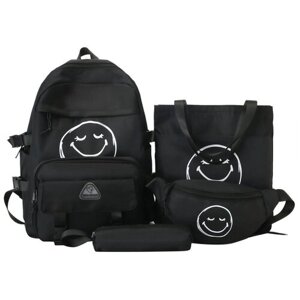 Рюкзак для девочки с комплектом 4 в 1 /Детский пенал, сумки, рюкзак 4 в 1 для подростков девочек и для прогулки Смайл