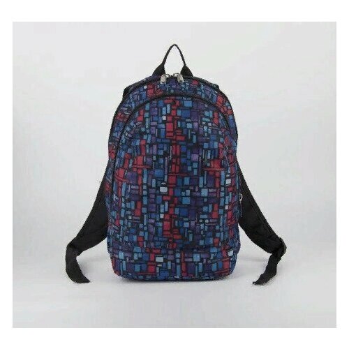 Рюкзак городской, молодежный, школьный 2 отдела текстиль синий/красный от компании М.Видео - фото 1