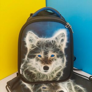 Рюкзак и сумка для сменной обуви Волк в комплекте