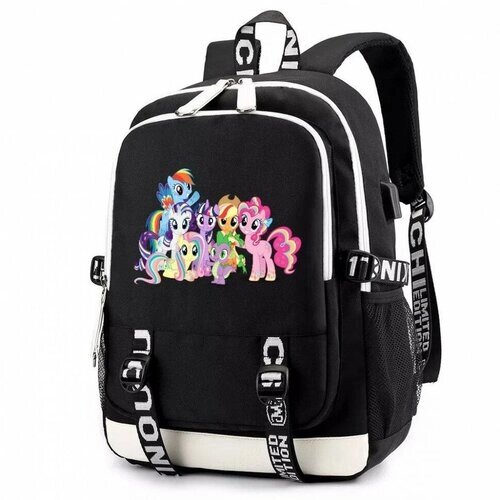 Рюкзак Маленькие пони (Little Pony) черный с USB-портом №4 от компании М.Видео - фото 1
