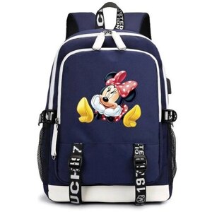 Рюкзак Минни Маус (Mickey Mouse) синий с USB-портом №1