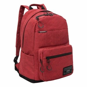 Рюкзак мужской молодежный, Рюкзак школьный для мальчика, для старших классов, с анатомической спинкой GRIZZLY (красный)