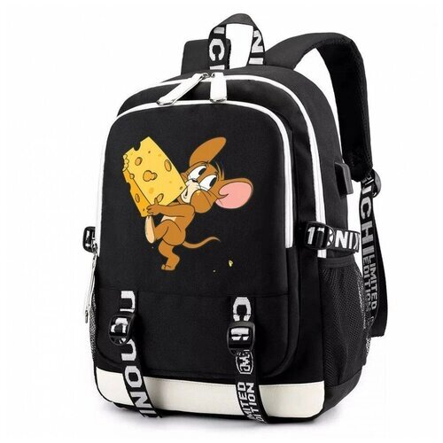 Рюкзак Мышонок Джерри (Tom and Jerry) черный с USB-портом №5 от компании М.Видео - фото 1