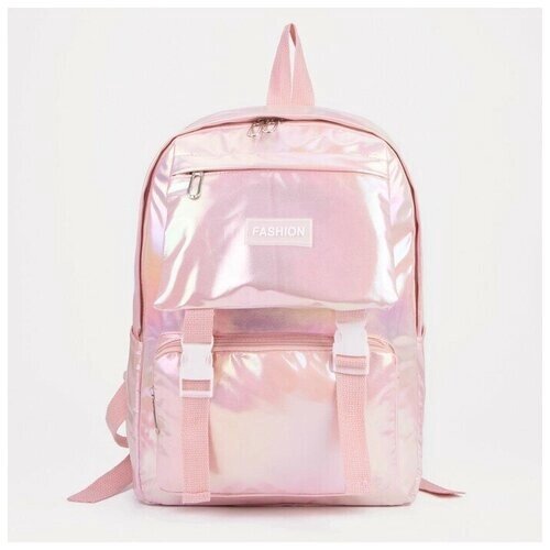 Рюкзак на молнии, 2 наружных кармана, 2 боковых кармана, цвет розовый от компании М.Видео - фото 1