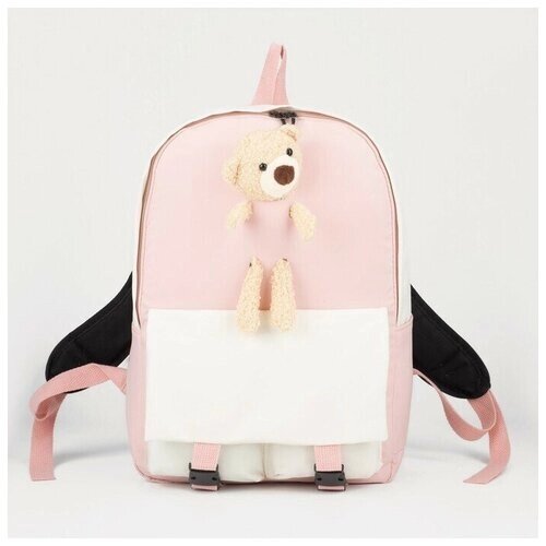 Рюкзак, отдел на молнии, 2 наружных кармана, цвет розовый от компании М.Видео - фото 1