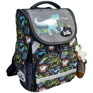 Рюкзак портфель школьный для мальчика / девочки с анатомической (ортопедической) спинкой для первоклассника ранец "Динозавры"