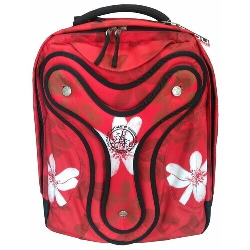 Рюкзак повседневный легкий 4YOU Boomerang "Цветы поп-арт" 700г, красный от компании М.Видео - фото 1
