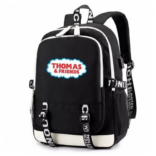 Рюкзак с логотипом "Томас и его друзья" черный с USB-портом №1 от компании М.Видео - фото 1