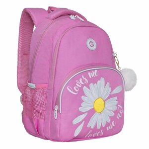 Рюкзак школьный для девочки подростка, с ортопедической спинкой, для средней школы, GRIZZLY, розовый)