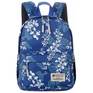 Рюкзак школьный для девочки женский Rittlekors Gear 5682 цвет синий цветок