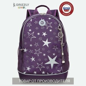 Рюкзак школьный GRIZZLY с карманом для ноутбука 13", жесткой спинкой, двумя отделениями, для девочки RG-363-5/4