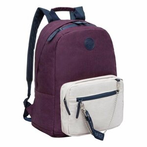 Рюкзак школьный подростковый женский для девочки, молодежный, для средней и старшей школы, GRIZZLY (фиолетовый)
