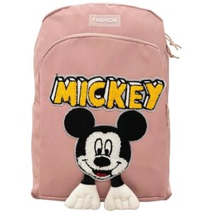 Рюкзак школьный, ранец, портфель школьный, вместительный универсальный с Микки маусом розовый