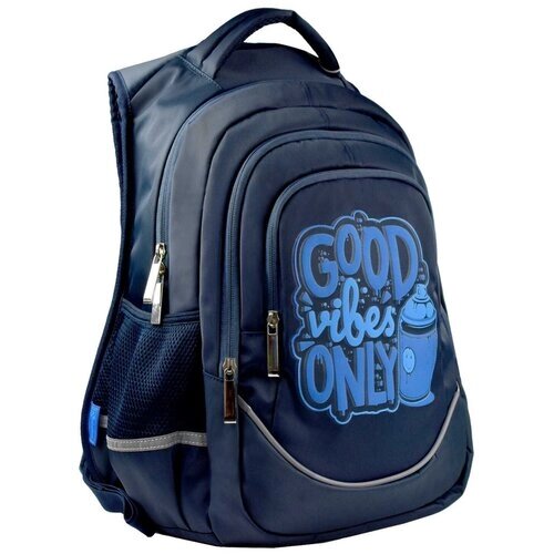 Рюкзак школьный синий граффити (27.5х43х13 см, полиэстер, шелкография, 1 отделение) от компании М.Видео - фото 1