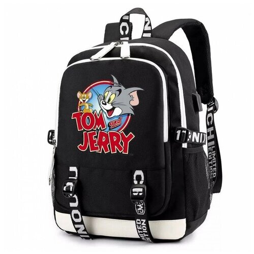 Рюкзак Том и Джерри (Tom and Jerry) черный с USB-портом №2 от компании М.Видео - фото 1
