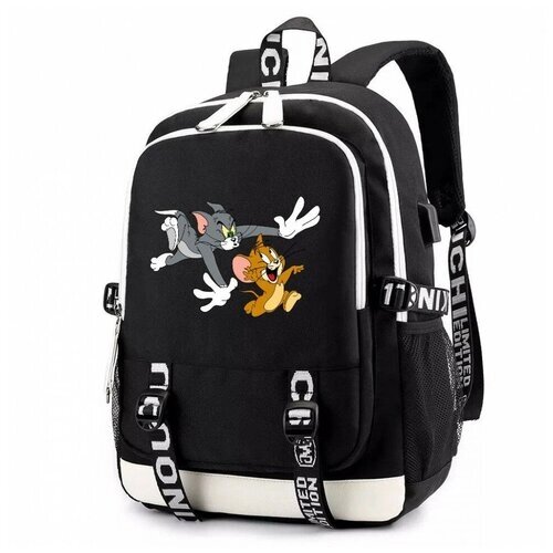 Рюкзак Том и Джерри (Tom and Jerry) черный с USB-портом №4 от компании М.Видео - фото 1