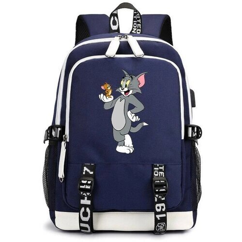 Рюкзак Том и Джерри (Tom and Jerry) синий с USB-портом №3 от компании М.Видео - фото 1