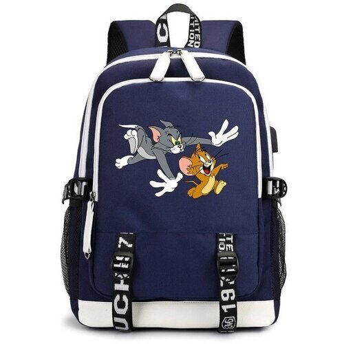 Рюкзак Том и Джерри (Tom and Jerry) синий с USB-портом №4 от компании М.Видео - фото 1