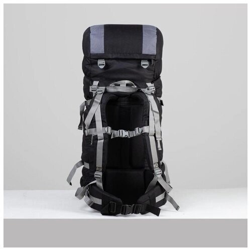 Рюкзак туристический Taif 70 л, отдел на шнурке, наружный карман, 2 боковые сетки, черный-серый от компании М.Видео - фото 1