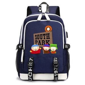 Рюкзак Южный Парк (South Park) синий с USB-портом №1