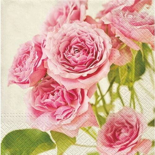Салфетка трехслойная для декупажа "Розовые розы" #SDL090400 PAW Decor Collection 33 x 33 см 4 шт от компании М.Видео - фото 1