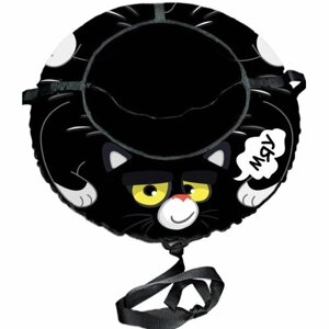 Санки ватрушка Черный кот PROFFI диаметр 90 см Fani Sani/8, 84268