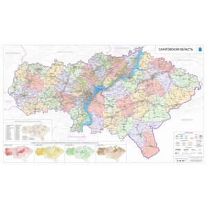 Саратовская область, агропромышленная карта 135 х 80 см (на баннере)