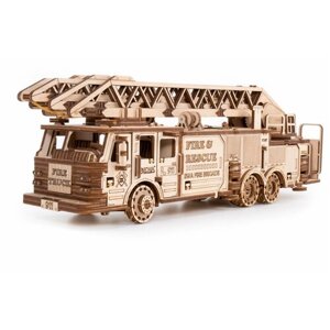 Сборная деревянная 3D-модель «Пожарная машина с лестницей», EWA