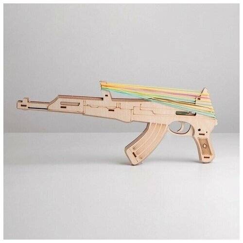 Сборная игрушка из дерева 'Автомат Резинкострел' от компании М.Видео - фото 1
