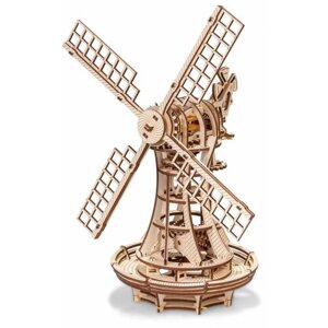 Сборная модель деревянная 3D EWA Ветряная мельница механическая