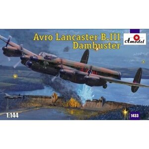 Сборная модель Самолёт Avro Lancaster B. III Dambuster (1/144) Amodel 1433