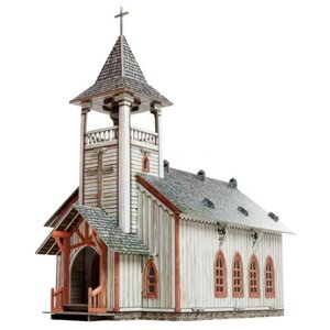 Сборная модель Умная Бумага Дикий Запад Церковь (461) 1:56