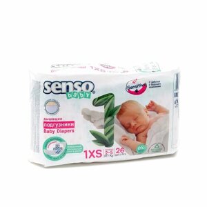 Senso Premium Подгузники «SENSITIVE» 1XS NB (2-5 кг) 26 шт детские