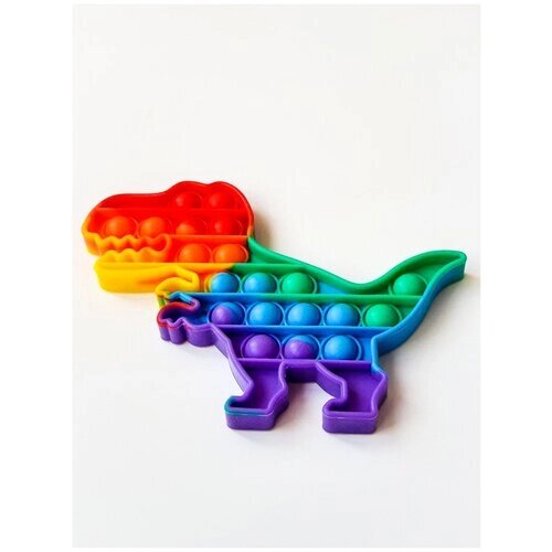 Сенсорная игрушка антистресс Вечная пупырка Динозавр разноцветный от компании М.Видео - фото 1