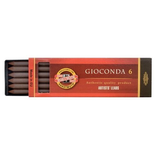 Сепия Koh-I-Noor "Gioconda", коричневая темная, стержень, 5,6мм, 6шт., пластик короб, 298324 от компании М.Видео - фото 1