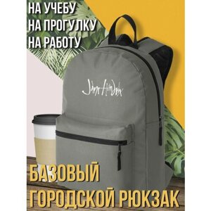 Серый школьный рюкзак с принтом музыка jimi hendrix - 3026