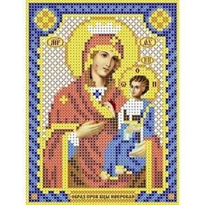 Схема для вышивания бисером (без бисера), икона "Образ Пресвятой Богородицы Иверская" 12х16 см