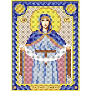 Схема для вышивания бисером (без бисера), икона "Образ Пресвятой Богородицы Покров" 12х16 см