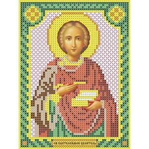 Схема для вышивания бисером (без бисера), икона "Святой Пантелеймон Целитель" 12х16 см